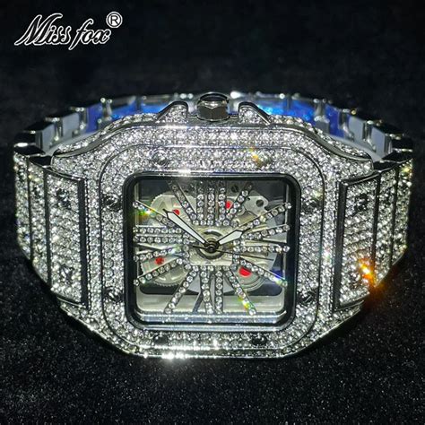 fake iced out watches mens|best moissanite watches.